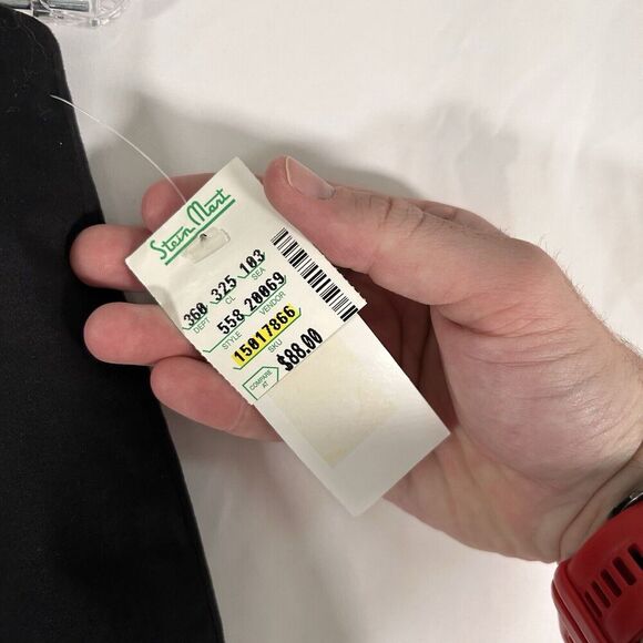 New Eric Casual Mini Skirt Women's 12 Solid Black Zip Back Short Cotton Blend - Picture 4 of 9